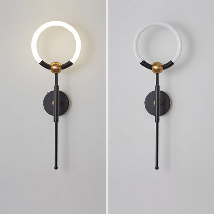Contemporary Nordic Round Circle Iron Acrylic LED Wall Sconce Lamp For Living Room