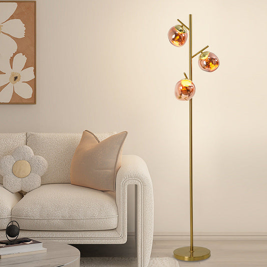 Contemporary Nordic Lava Orb Acrylic Lampshade Iron Base LED Standing Floor Lamp For Living Room