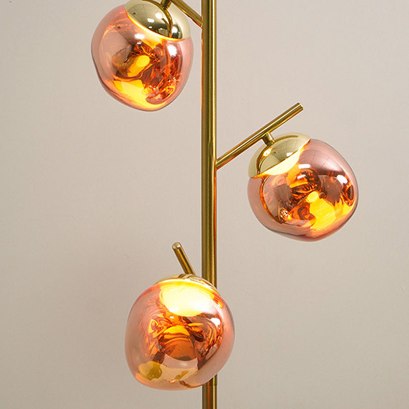 Contemporary Nordic Lava Orb Acrylic Lampshade Iron Base LED Standing Floor Lamp For Living Room