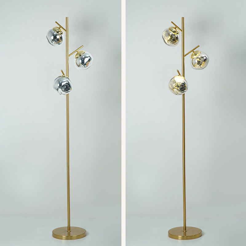 Contemporary Nordic Lava Orb Acrylic Lampshade Iron Base LED Standing Floor Lamp For Living Room