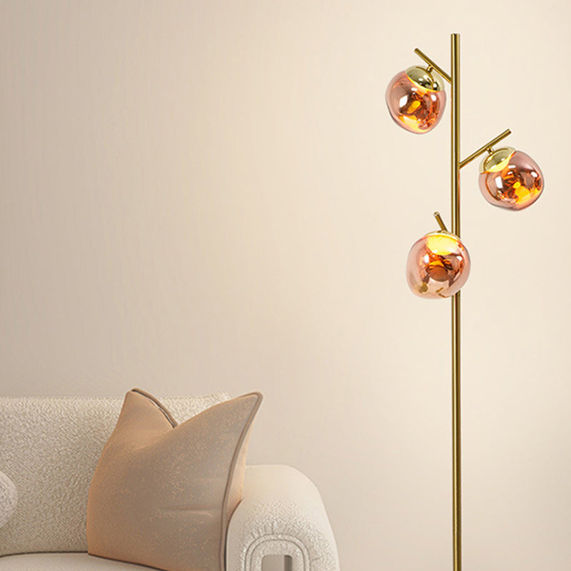 Contemporary Nordic Lava Orb Acrylic Lampshade Iron Base LED Standing Floor Lamp For Living Room