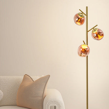 Contemporary Nordic Lava Orb Acrylic Lampshade Iron Base LED Standing Floor Lamp For Living Room