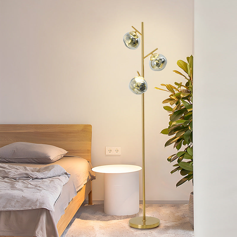 Contemporary Nordic Lava Orb Acrylic Lampshade Iron Base LED Standing Floor Lamp For Living Room