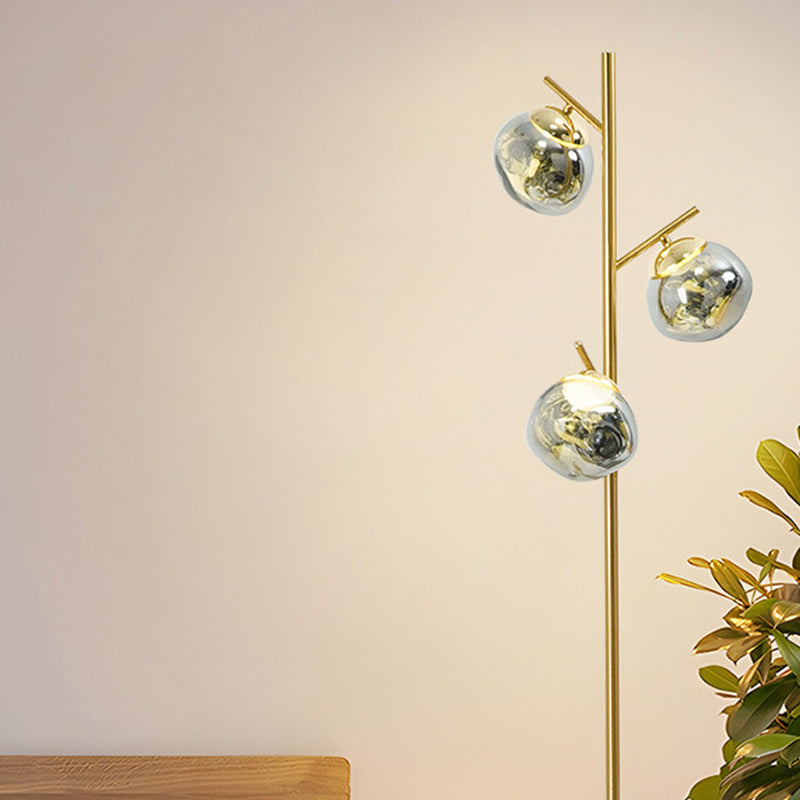 Contemporary Nordic Lava Orb Acrylic Lampshade Iron Base LED Standing Floor Lamp For Living Room