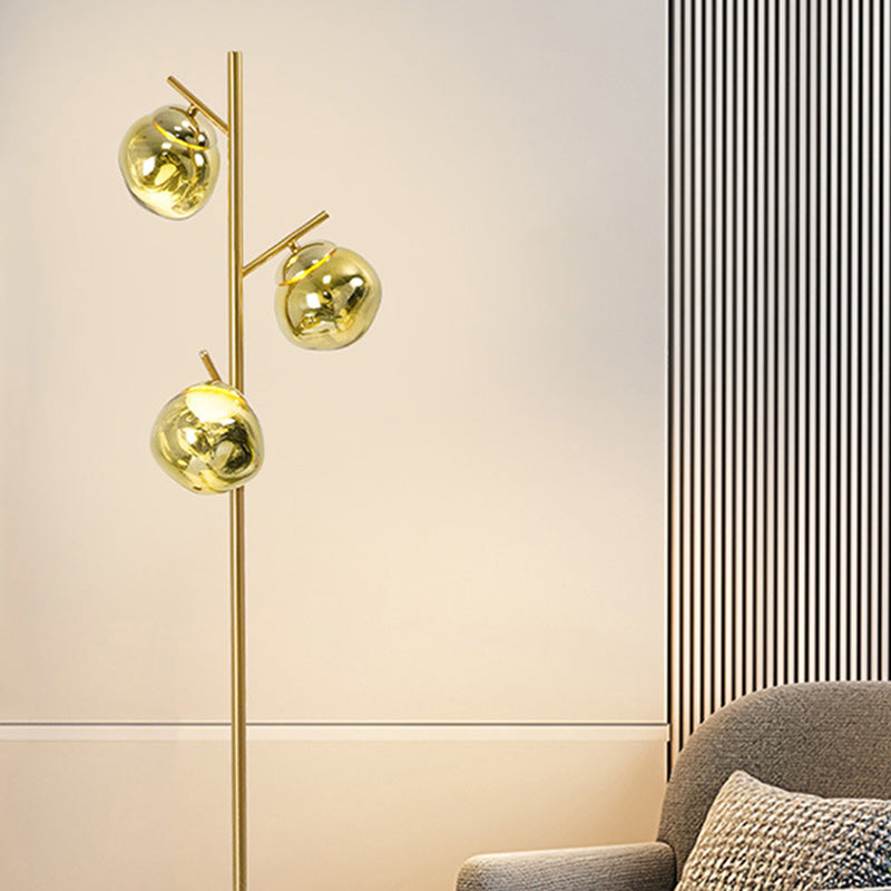 Contemporary Nordic Lava Orb Acrylic Lampshade Iron Base LED Standing Floor Lamp For Living Room
