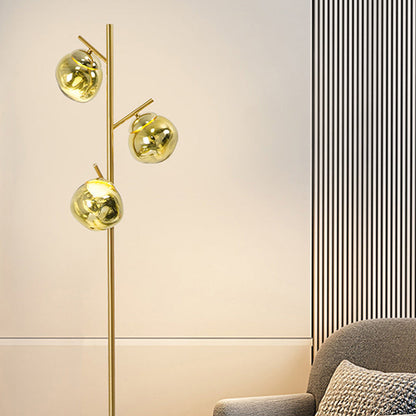Contemporary Nordic Lava Orb Acrylic Lampshade Iron Base LED Standing Floor Lamp For Living Room