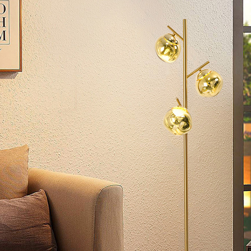 Contemporary Nordic Lava Orb Acrylic Lampshade Iron Base LED Standing Floor Lamp For Living Room