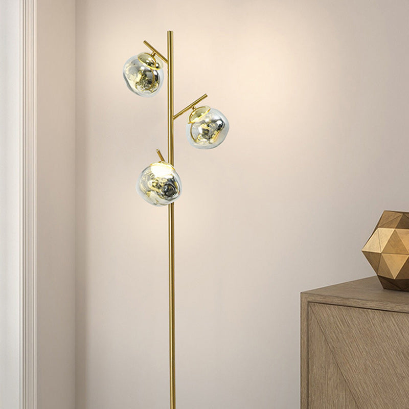 Contemporary Nordic Lava Orb Acrylic Lampshade Iron Base LED Standing Floor Lamp For Living Room