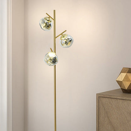 Contemporary Nordic Lava Orb Acrylic Lampshade Iron Base LED Standing Floor Lamp For Living Room