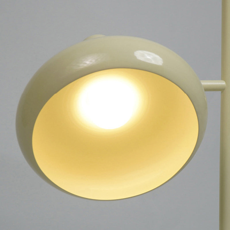 Contemporary Nordic Round Iron Lampshade 2 - Light Standing Floor Lamp For Living Room