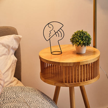 Contemporary Nordic Solid Wood Table Umbrella Fabric Lampshade Hardware 1 - Light Standing Floor Lamp For Living Room