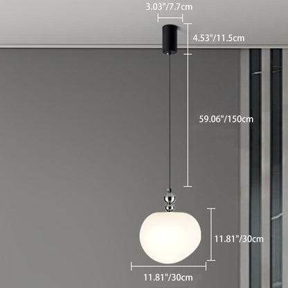 Contemporary Scandinavian Dome Apple Shape Liftable Roto-molding Lampshade Iron LED Pendant Light For Bedroom