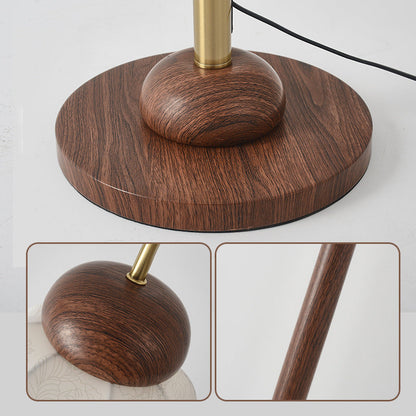 Contemporary Retro Curve Metal Fabric Lampshade Hardware 1 - Light Standing Floor Lamp For Living Room