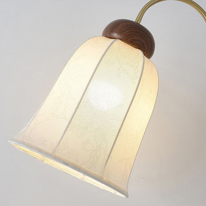 Contemporary Retro Curve Metal Fabric Lampshade Hardware 1 - Light Standing Floor Lamp For Living Room