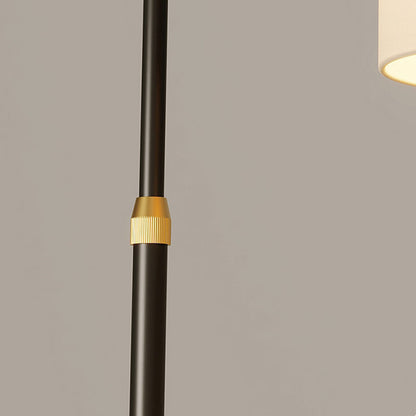 Contemporary Nordic Iron Base Marble Table Round Fabric Lampshade 1 - Light Standing Floor Lamp For Living Room
