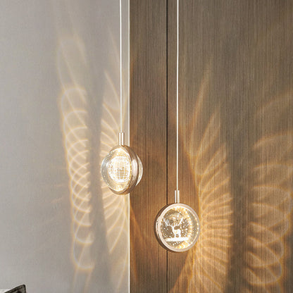 Contemporary Creative Dome Round Earth Dolphin Dandelion Bubbles Deer Aluminum Crystal LED Pendant Light For Living Room