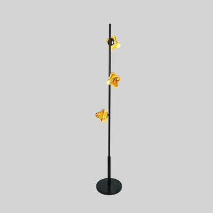 Contemporary Creative Starfish Glass Lampshade Iron Base 3/6 - Light Standing Floor Lamp For Living Room