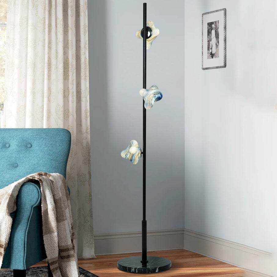 Contemporary Creative Starfish Glass Lampshade Iron Base 3/6 - Light Standing Floor Lamp For Living Room