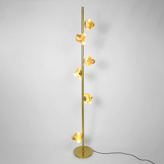 Contemporary Creative Starfish Glass Lampshade Iron Base 3/6 - Light Standing Floor Lamp For Living Room