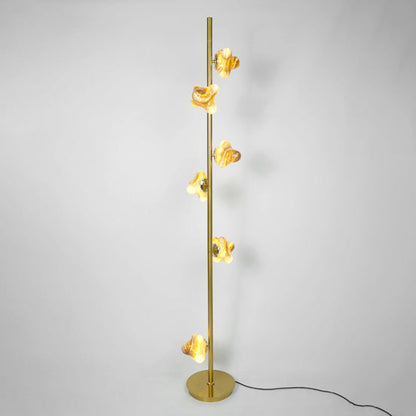 Contemporary Creative Starfish Glass Lampshade Iron Base 3/6 - Light Standing Floor Lamp For Living Room