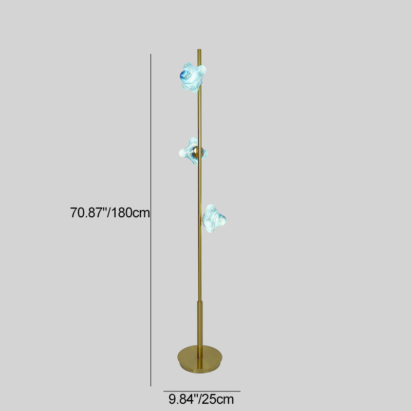 Contemporary Creative Starfish Glass Lampshade Iron Base 3/6 - Light Standing Floor Lamp For Living Room