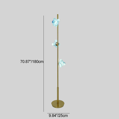 Contemporary Creative Starfish Glass Lampshade Iron Base 3/6 - Light Standing Floor Lamp For Living Room