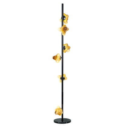 Contemporary Creative Starfish Glass Lampshade Iron Base 3/6 - Light Standing Floor Lamp For Living Room