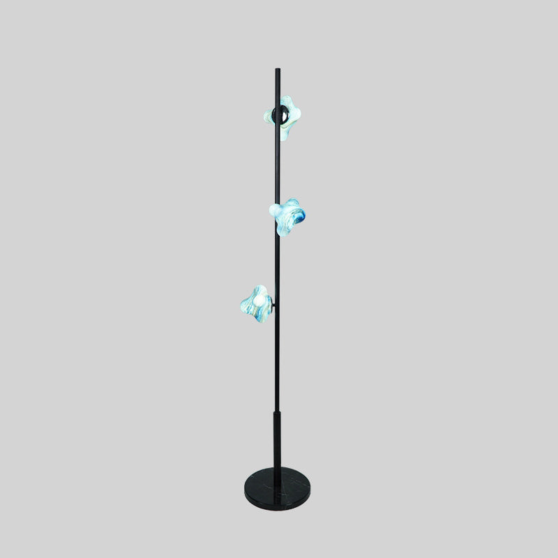 Contemporary Creative Starfish Glass Lampshade Iron Base 3/6 - Light Standing Floor Lamp For Living Room