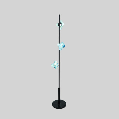 Contemporary Creative Starfish Glass Lampshade Iron Base 3/6 - Light Standing Floor Lamp For Living Room