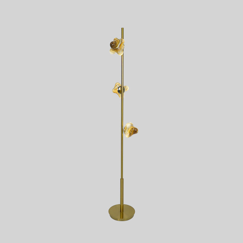 Contemporary Creative Starfish Glass Lampshade Iron Base 3/6 - Light Standing Floor Lamp For Living Room