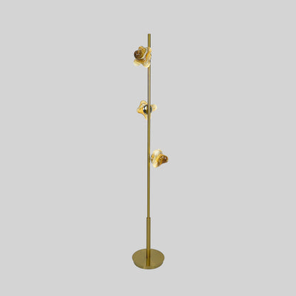 Contemporary Creative Starfish Glass Lampshade Iron Base 3/6 - Light Standing Floor Lamp For Living Room