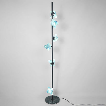 Contemporary Creative Starfish Glass Lampshade Iron Base 3/6 - Light Standing Floor Lamp For Living Room