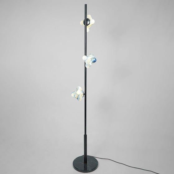 Contemporary Creative Starfish Glass Lampshade Iron Base 3/6 - Light Standing Floor Lamp For Living Room