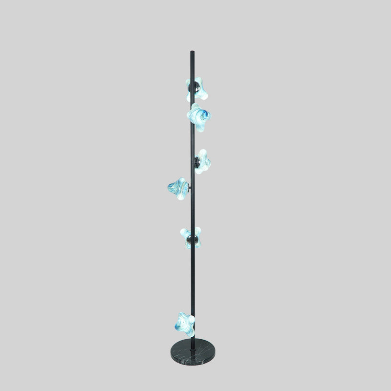 Contemporary Creative Starfish Glass Lampshade Iron Base 3/6 - Light Standing Floor Lamp For Living Room