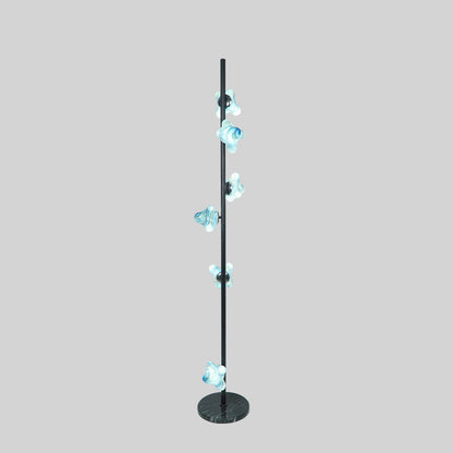 Contemporary Creative Starfish Glass Lampshade Iron Base 3/6 - Light Standing Floor Lamp For Living Room