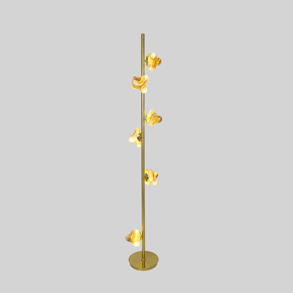 Contemporary Creative Starfish Glass Lampshade Iron Base 3/6 - Light Standing Floor Lamp For Living Room