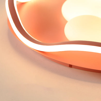 Contemporary Creative Corrugated Edge Mickey Iron Acrylic Aluminum LED Flush Mount Ceiling Light For Bedroom