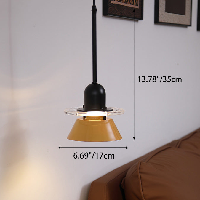 Contemporary Nordic Macarons UFO Shape Acrylic Iron 1 - Light Pendant Light For Bedroom