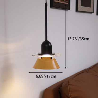 Contemporary Nordic Macarons UFO Shape Acrylic Iron 1 - Light Pendant Light For Bedroom