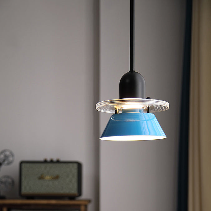 Contemporary Nordic Macarons UFO Shape Acrylic Iron 1 - Light Pendant Light For Bedroom