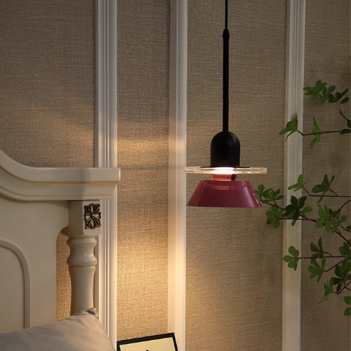 Contemporary Nordic Macarons UFO Shape Acrylic Iron 1 - Light Pendant Light For Bedroom