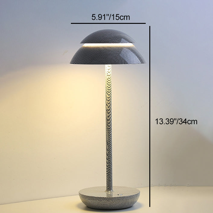Contemporary Nordic Mushroom ABS Lampshade Round Base LED Table Lamp For Bedroom