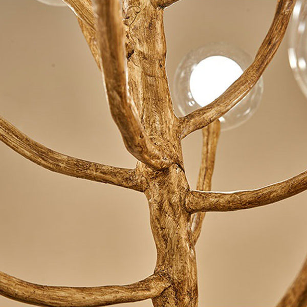 Traditional Japanese Dome Tree Branch Orbs Polymer Glass Hardware 3/6/9/12/15 - Light Chandelier For Dining Room