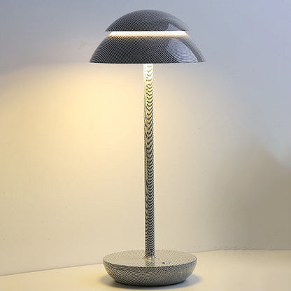 Contemporary Nordic Mushroom ABS Lampshade Round Base LED Table Lamp For Bedroom