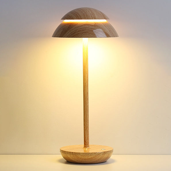 Contemporary Nordic Mushroom ABS Lampshade Round Base LED Table Lamp For Bedroom