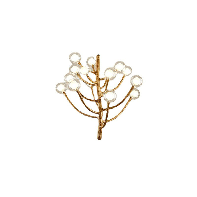 Traditional Japanese Dome Tree Branch Orbs Polymer Glass Hardware 3/6/9/12/15 - Light Chandelier For Dining Room