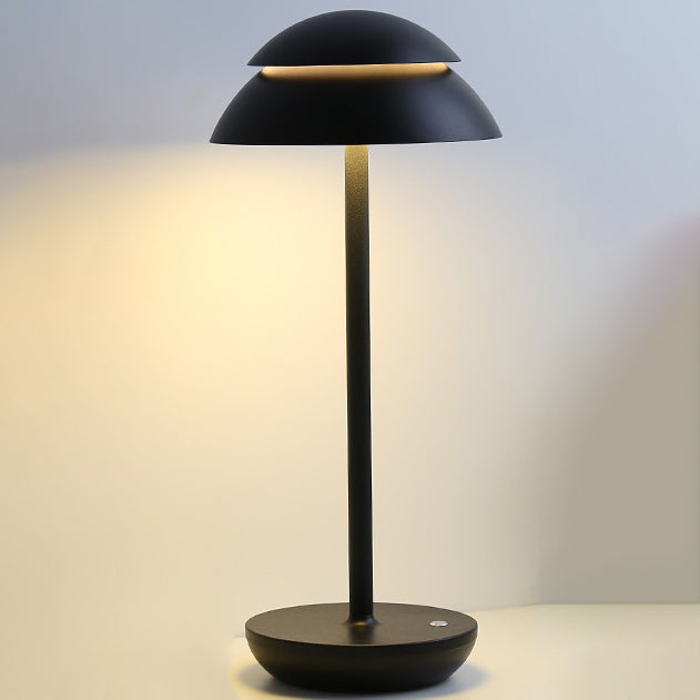 Contemporary Nordic Mushroom ABS Lampshade Round Base LED Table Lamp For Bedroom