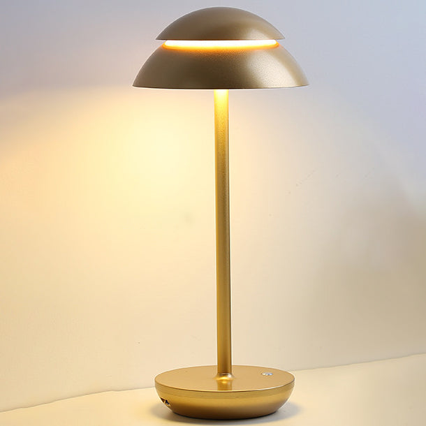 Contemporary Nordic Mushroom ABS Lampshade Round Base LED Table Lamp For Bedroom