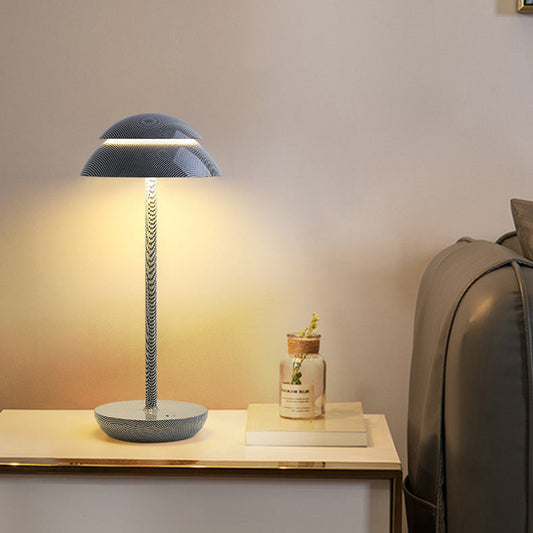 Contemporary Nordic Mushroom ABS Lampshade Round Base LED Table Lamp For Bedroom