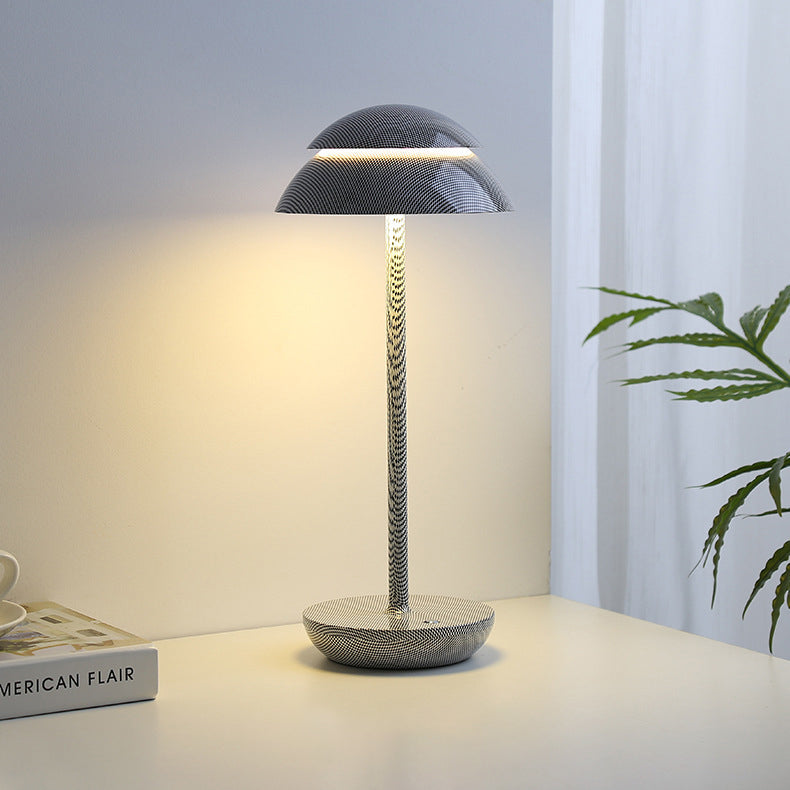 Contemporary Nordic Mushroom ABS Lampshade Round Base LED Table Lamp For Bedroom